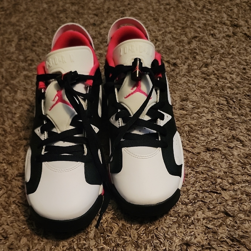 Jordan Kids' White / Black / Pink Low-Top Sneakers